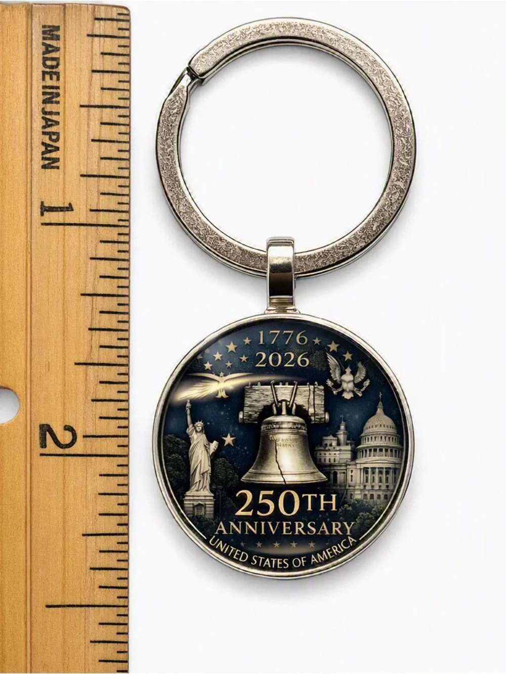 America 250 Anniversary Liberty Bell Keychain Gift Set Silver Tone New